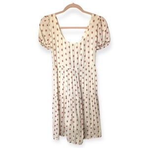 White and Pink Polkadot Babydoll Dress
